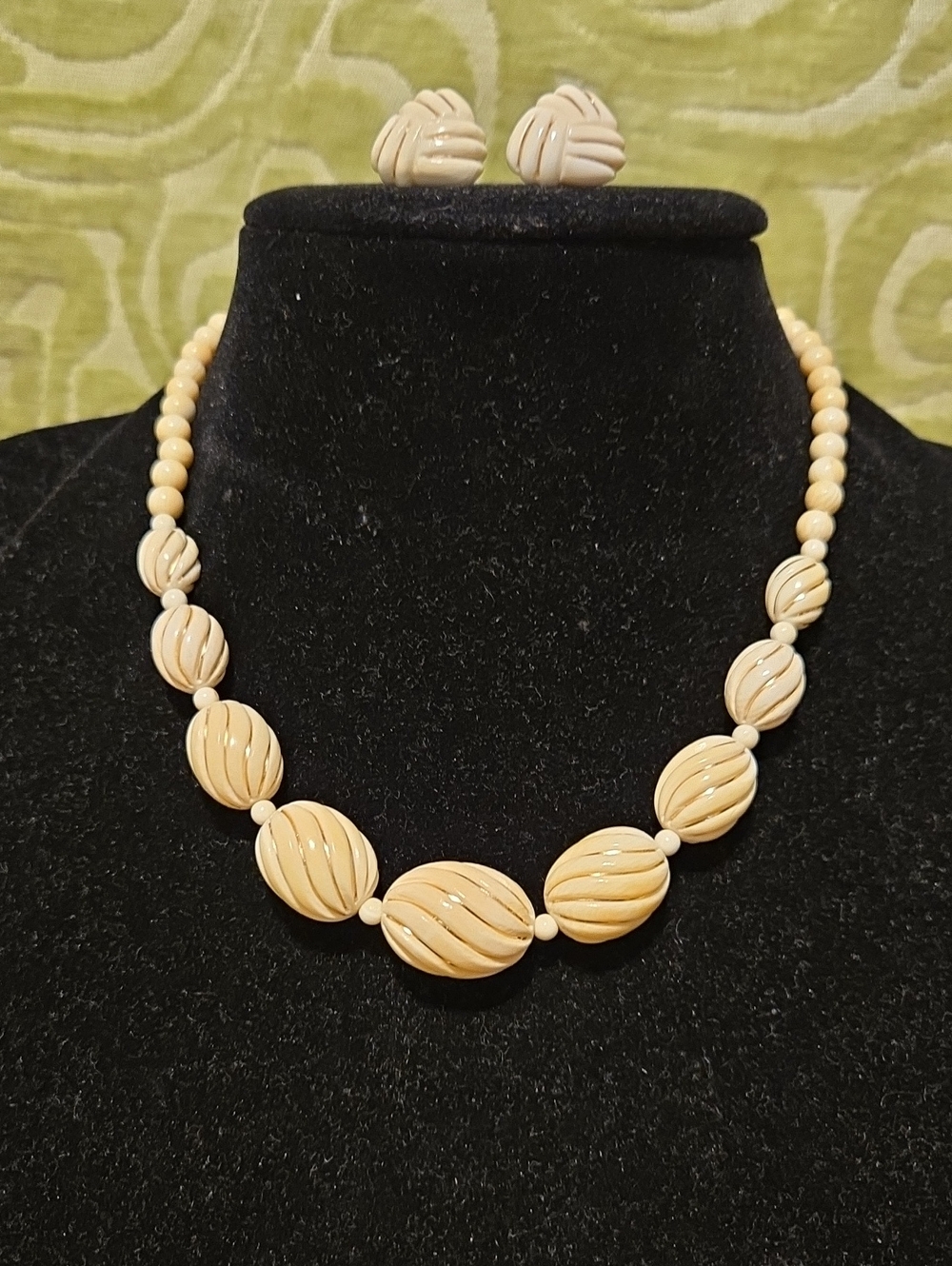 Vintage Bone & 14kt Wire Choker Set